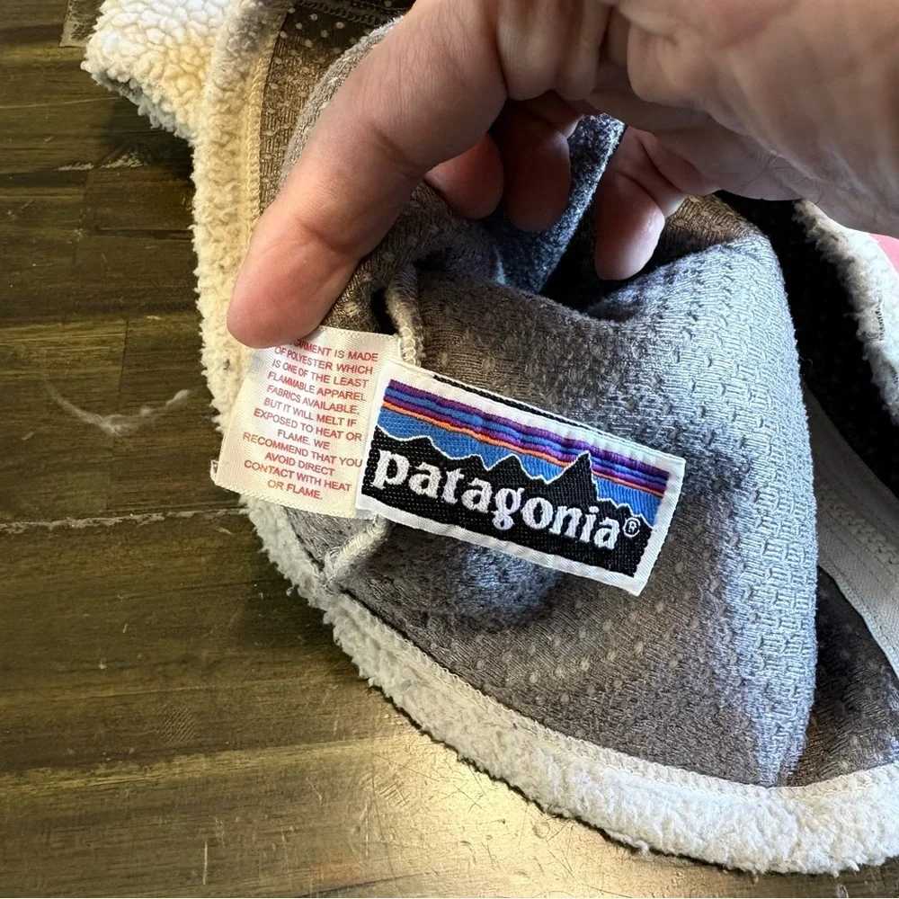 Vintage Patagonia Sherpa Vest Pink Baby Girl Toddler Color Block Cream 24M